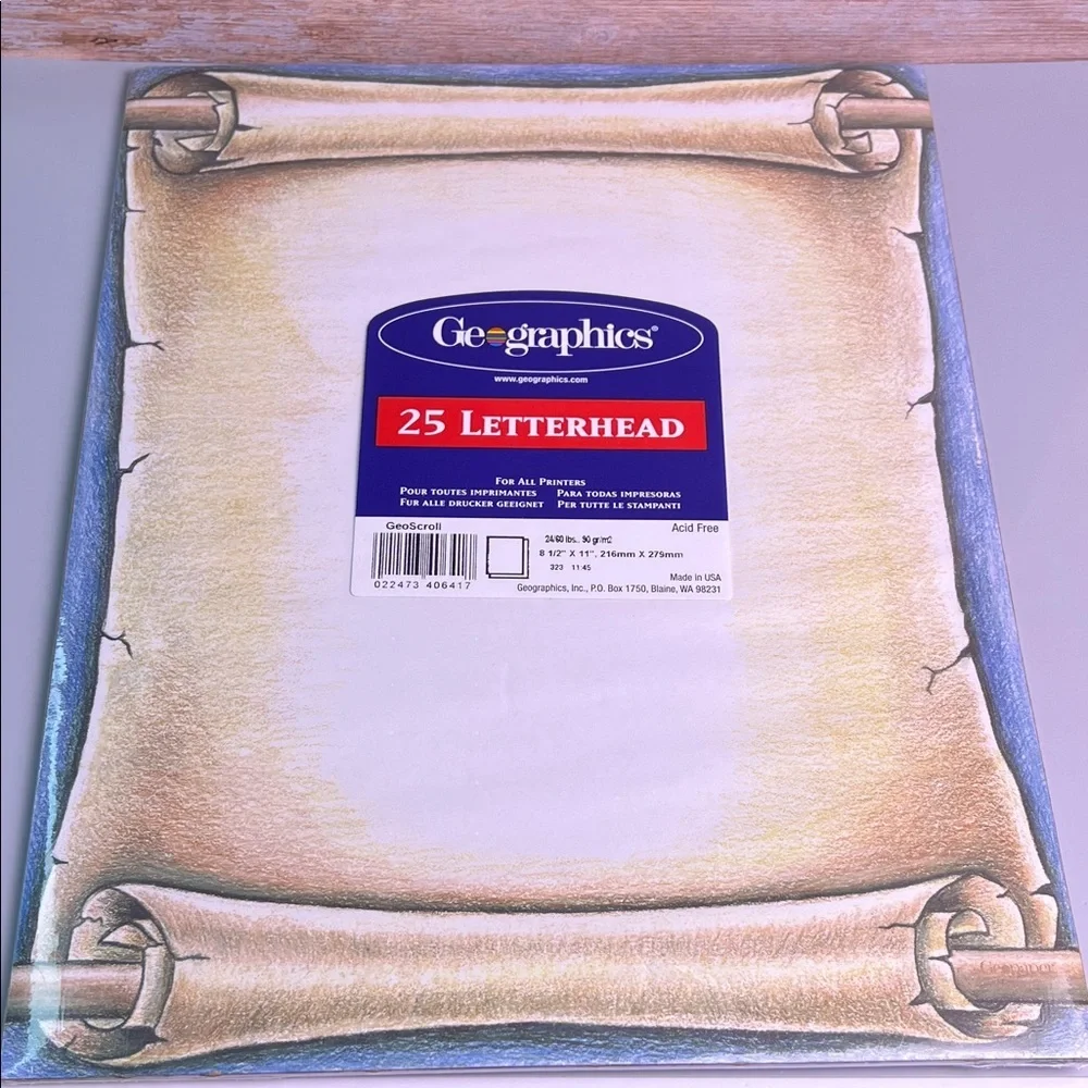 Geographics Scroll Design Letterhead 25 sheets